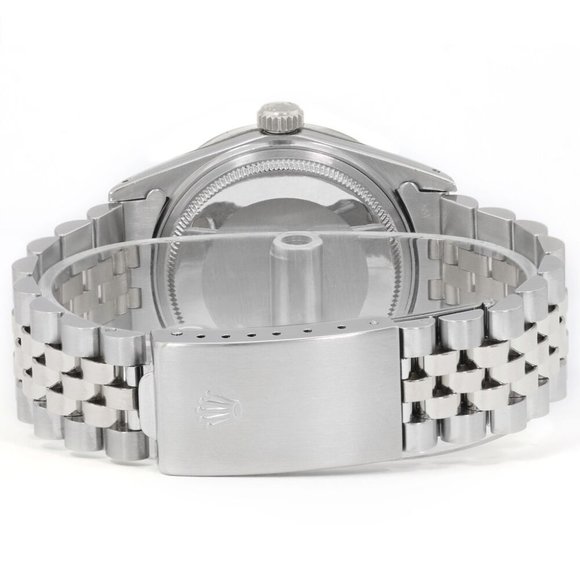 ROLEX DATEJUST SALMON ROMAN DIAL 18KW PYRAMIND-DIAMOND STEEL JUBILEE WATCH 16014 - Picture 6 of 7